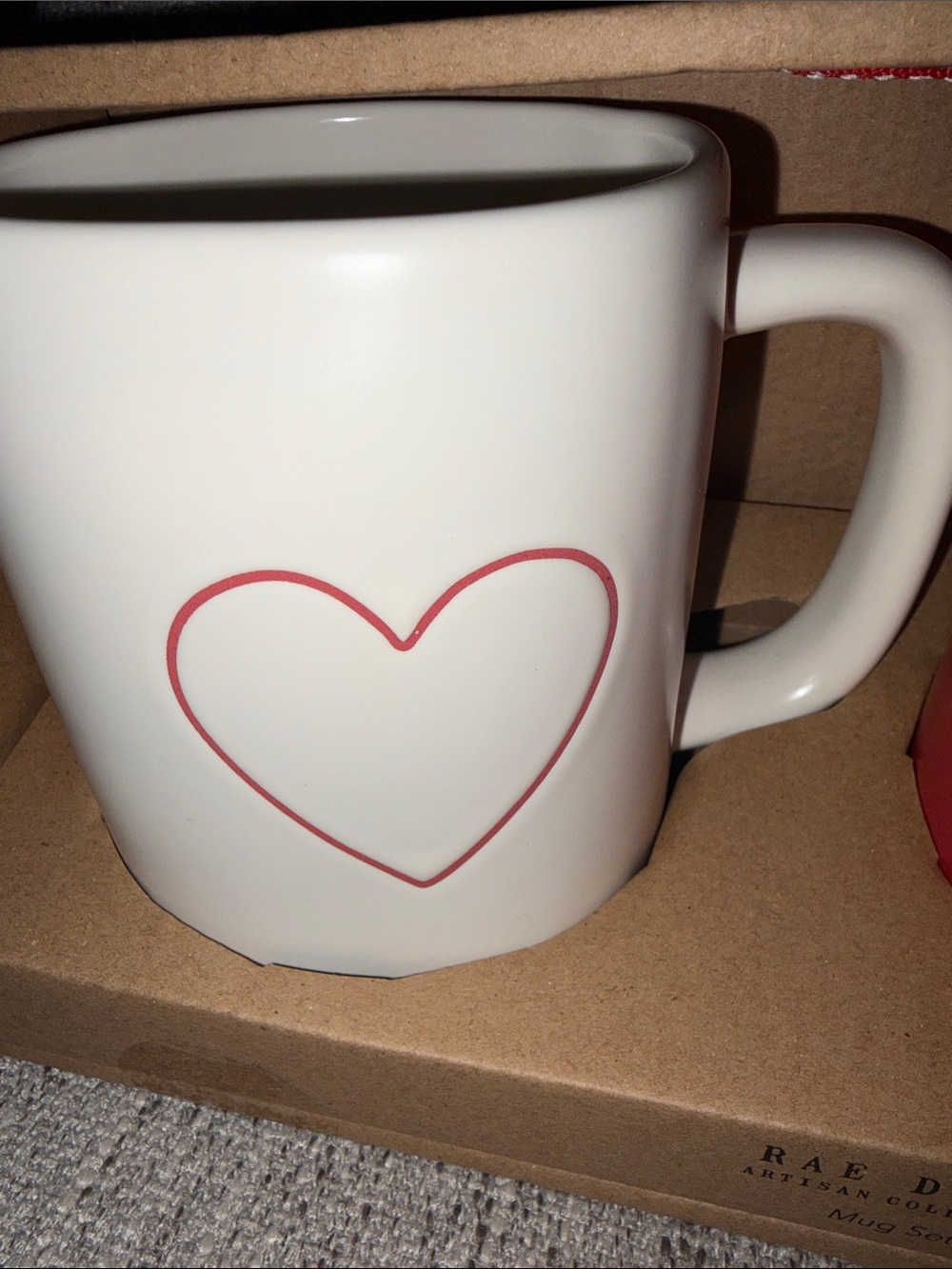 Rae Dunn 'Be Mine' Red & White Heart Mug Set - Picture 3 of 4